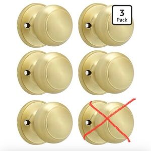 Brushed Gold Dummy Door Knobs, Inactive Half Dummy Door Knob. 5 Pack ONLY |New